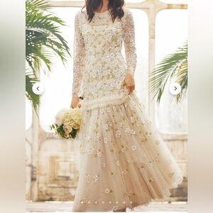 Needle & Thread Brianna Long Sleeve Gown